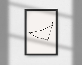 Capricorn Digital Print, Digital Download, Minimalist Art, Digital Art Print, Capricorn Zodiac, Capricorn Wall Art, Zodiac Digital Print