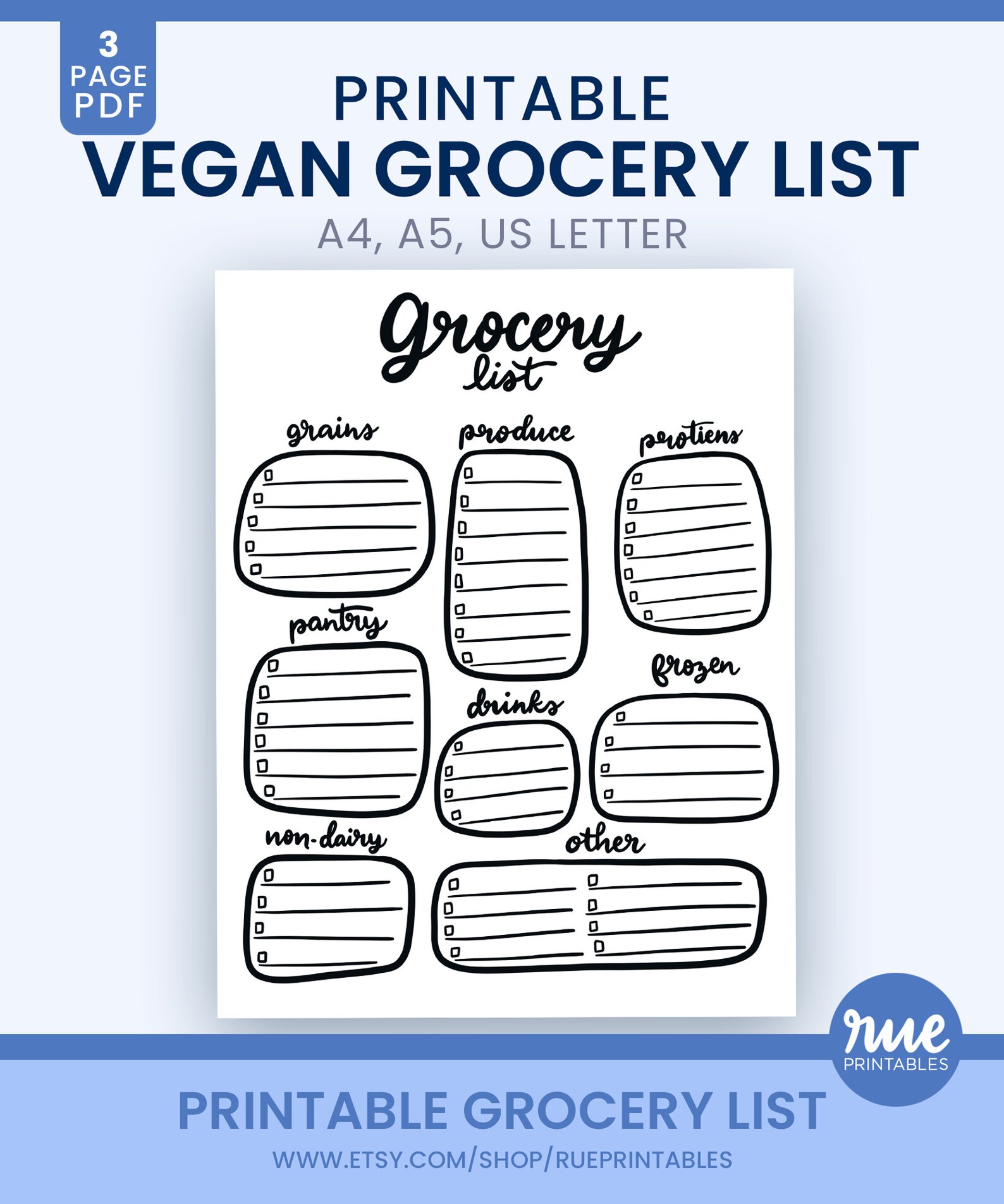Vegan Grocery List Printable