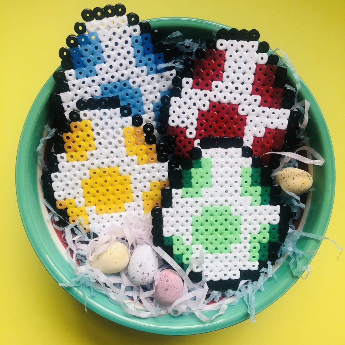 Yoshi Egg Set / Pixel Art Etsy