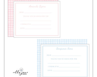 Fill in the blank thank you notes  | Personalized thank you notes | Thank You Cards for Girls or boys | Baby Stationery | Baby Gift