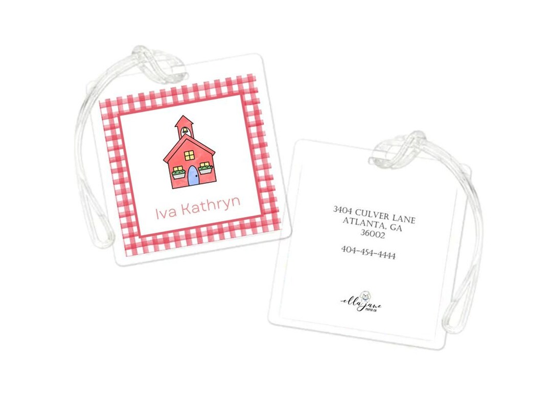 School Bag Tag Child Bag Tag Back to School Bag Tag Laminated Bag Tag Ready Confetti Etsy