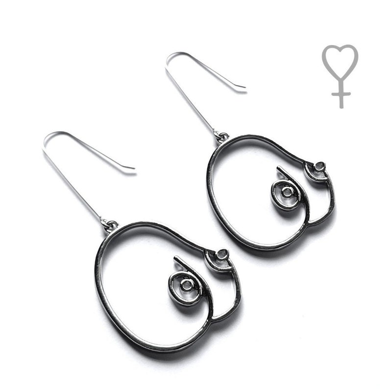 MILKERS | Feminist Boob Charm Silver Earrings Tits Queer 