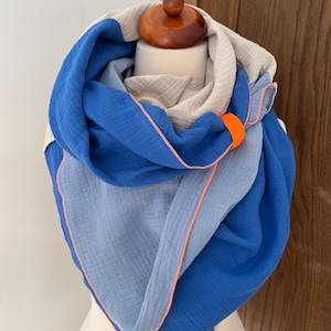 XXL Children&#39;s | Women&#39;s Muslin Cloth Neon Orange | Organic Cotton (Royal Blue|Light Blue|Beige)
