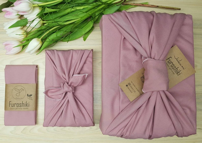 Furoshiki Cotton gold emballage cadeau en tissu Made in Germany Rosé