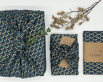Furoshiki | Géométrique Or - Emballage cadeau en tissu Made in Germany