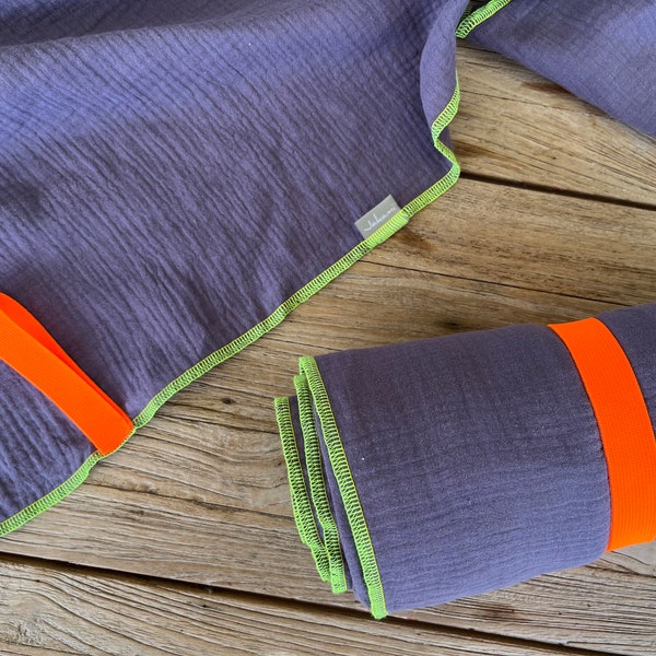 Koc muślinowy XXL | Ręcznik plażowy | Ręcznik podróżny | Bawełna organiczna | Kemping