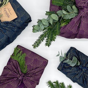 Furoshiki | Christmas Gold - Confezione regalo in tessuto Made in Germany