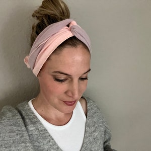 Muslin hair band, your own color combination, to tie yourself Rosa Apricot