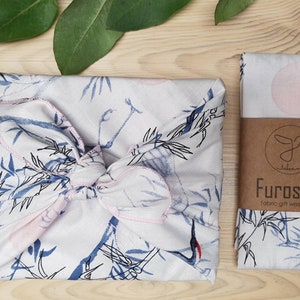 Furoshiki Cranes Gift packaging made of fabric Made in Germany image 1