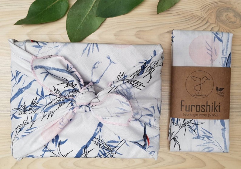 Furoshiki Kraniche Geschenkverpackung aus Stoff Made in Deutschland Bild 1