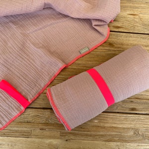 XXL muslin blanket Beach towel Travel towel organic cotton image 6