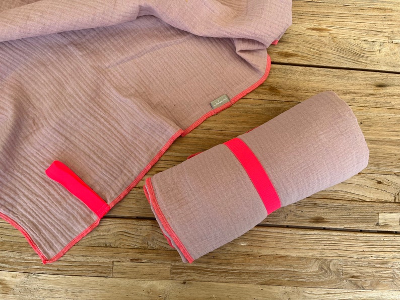 XXL muslin blanket Beach towel Travel towel organic cotton image 6