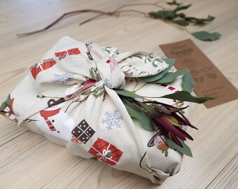 Furoshiki | Cotton Christmas - gift packaging made of fabric made in Germany