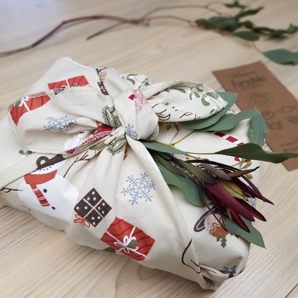 Furoshiki | Baumwolle Christmas  - Geschenkverpackung aus Stoff Made in Deutschland