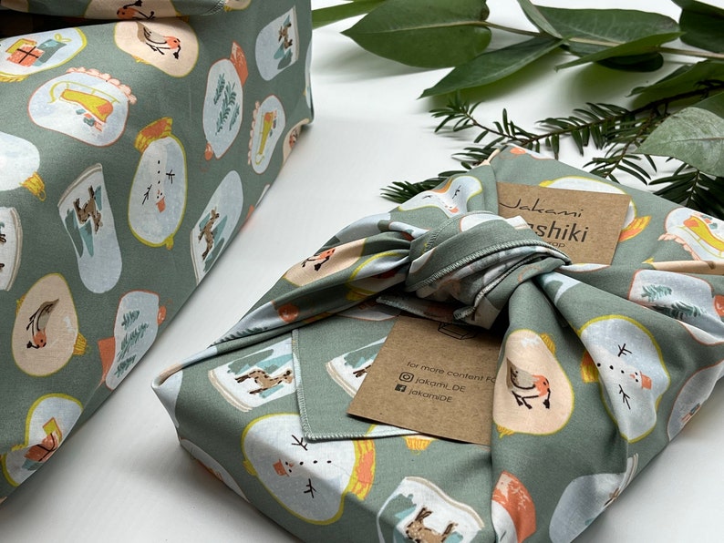 Furoshiki Weihnachten Geschenkverpackung aus Stoff Made in Deutschland Bild 3