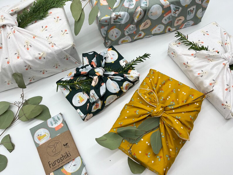 Furoshiki Weihnachten Geschenkverpackung aus Stoff Made in Deutschland Bild 7