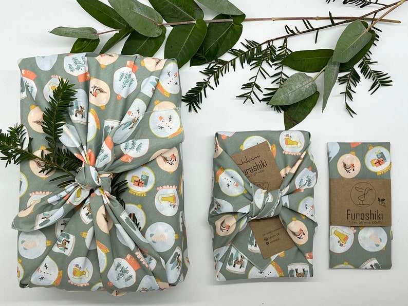 Furoshiki Navidad: embalaje de regalo de tela fabricado en Alemania imagen 3