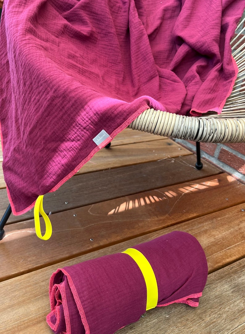 XXL muslin blanket Beach towel Travel towel organic cotton image 3