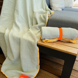 XXL muslin blanket Beach towel Travel towel organic cotton image 2