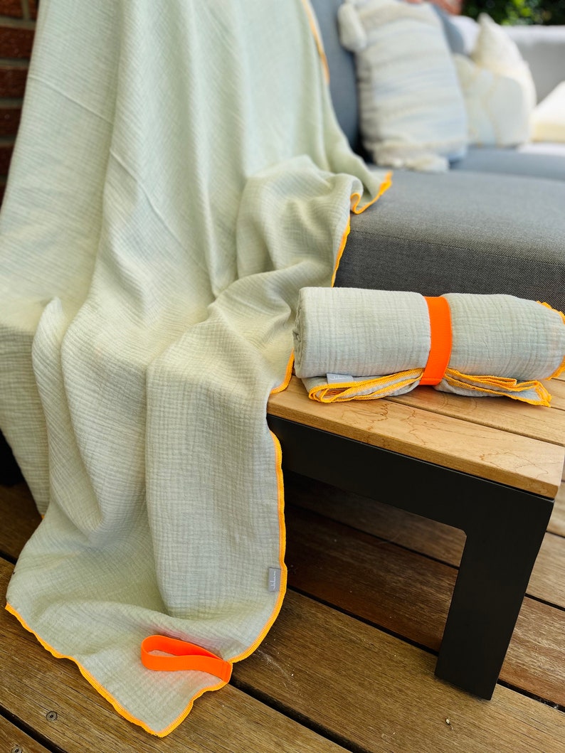 XXL muslin blanket Beach towel Travel towel organic cotton image 1