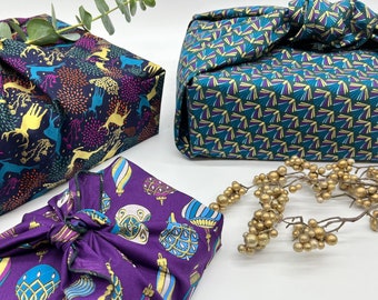 Furoshiki | Christmas Gold - Gift packaging made of fabric Made in Germany