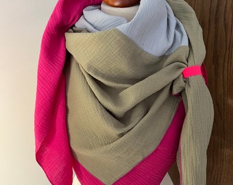 XXL Children | Women's Muslin Cloth Neon Pink | Organic Cotton (Magenta|Pistachio|Grey)