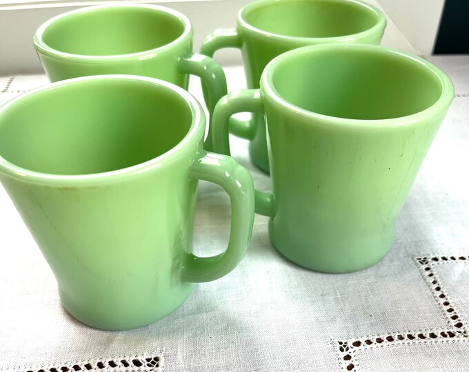 Vintage Fireking Jadeite Mug I Heavy Duty Restaurant Ware I D Handle I Fireking Coffee or Tea