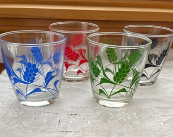 Vintage Sour Cream Glasses I Wheat Pattern I Hazel Atlas Sour Cream Glassware