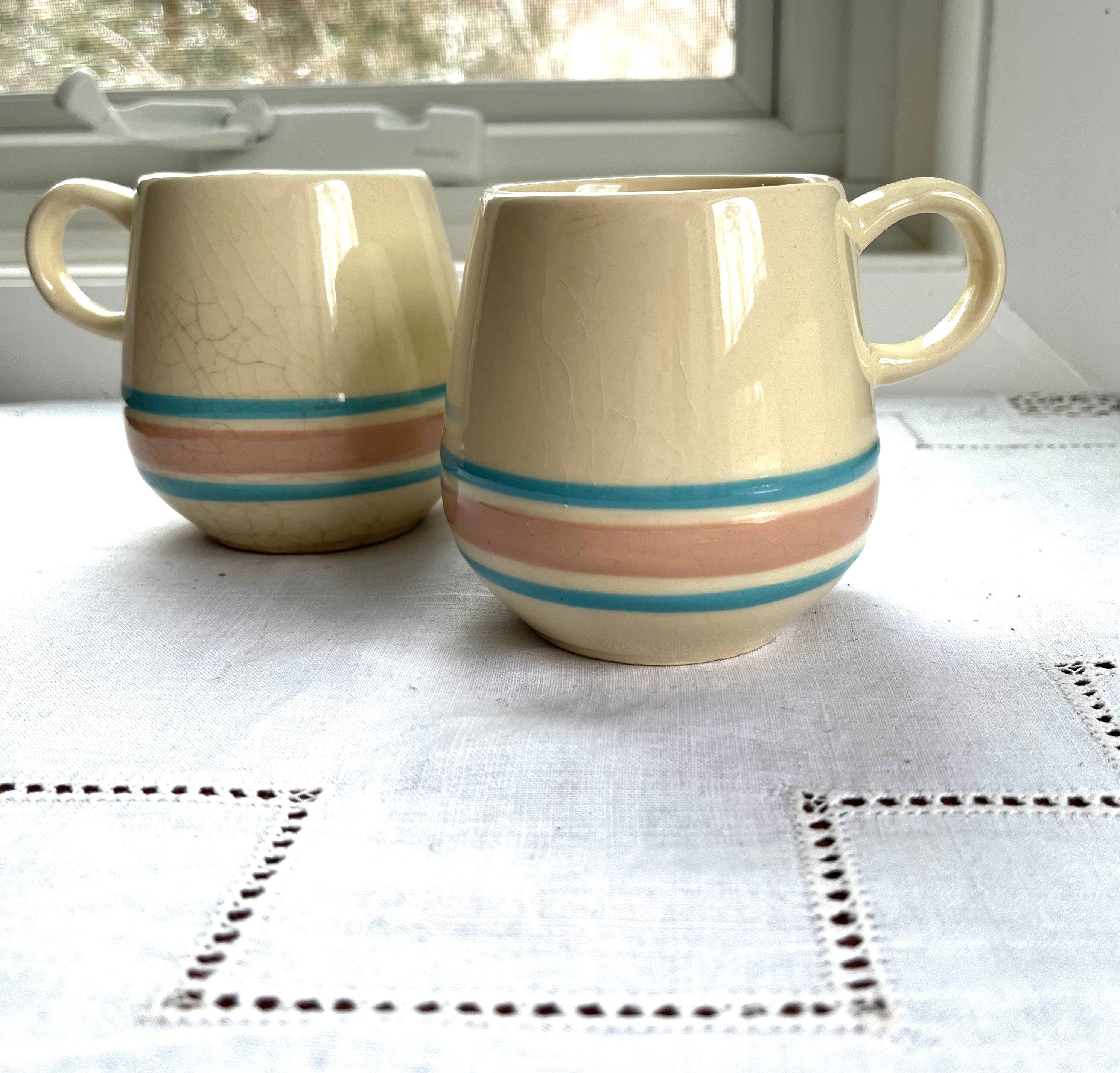 Blue Striped Milkshake Paper Cups Set 12oz / 340ml