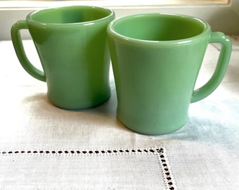 Vintage Fire King Jadeite Mug I Restaurant Ware Style I D Handle I Coffee Cup or Hot Chocolate Mug