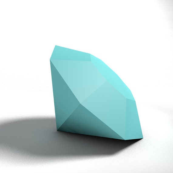 Diamant, Druckbare PDF Vorlage, Papercraft, Download, 3d