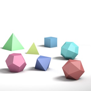 Simple Objects, Printable PDF Template, Papercraft, Download, 3d, Low Poly