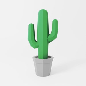 Cactus, Printable PDF Template, Papercraft, Download, 3d, Low Poly - Etsy