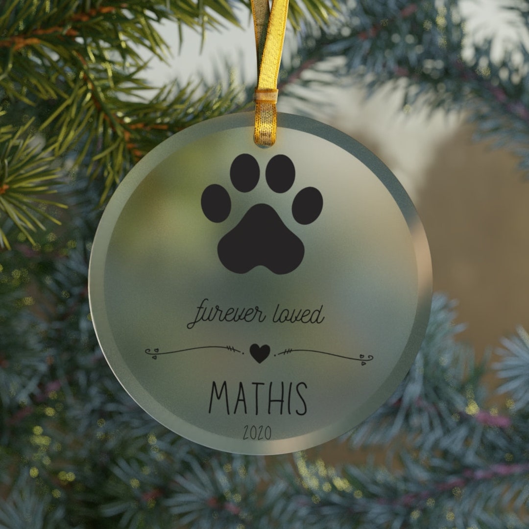 Dog Memorial Glass Ornament Remembrance Gift Cat Memorial Etsy