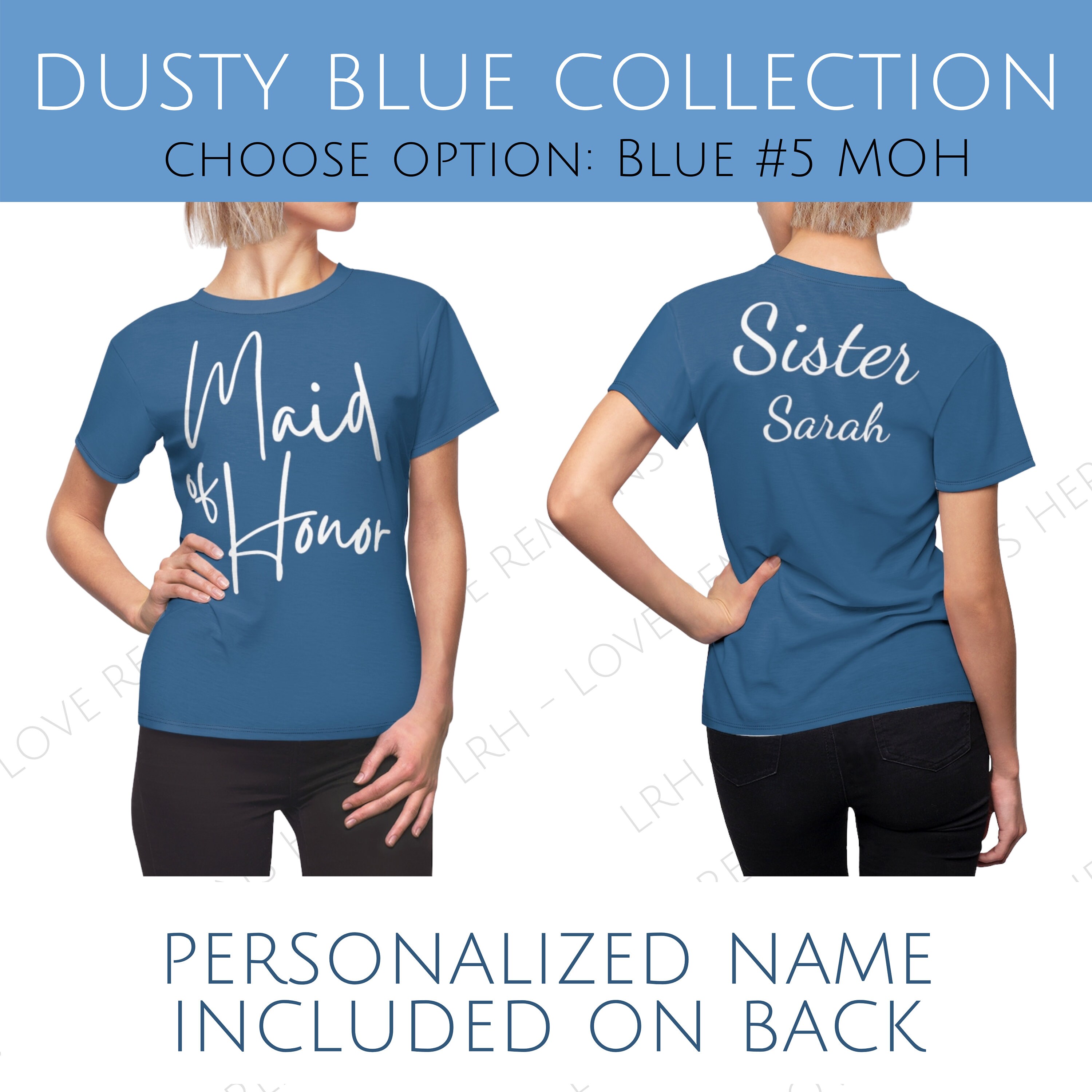 Dusty Blue Maid of Honor T Shirt 