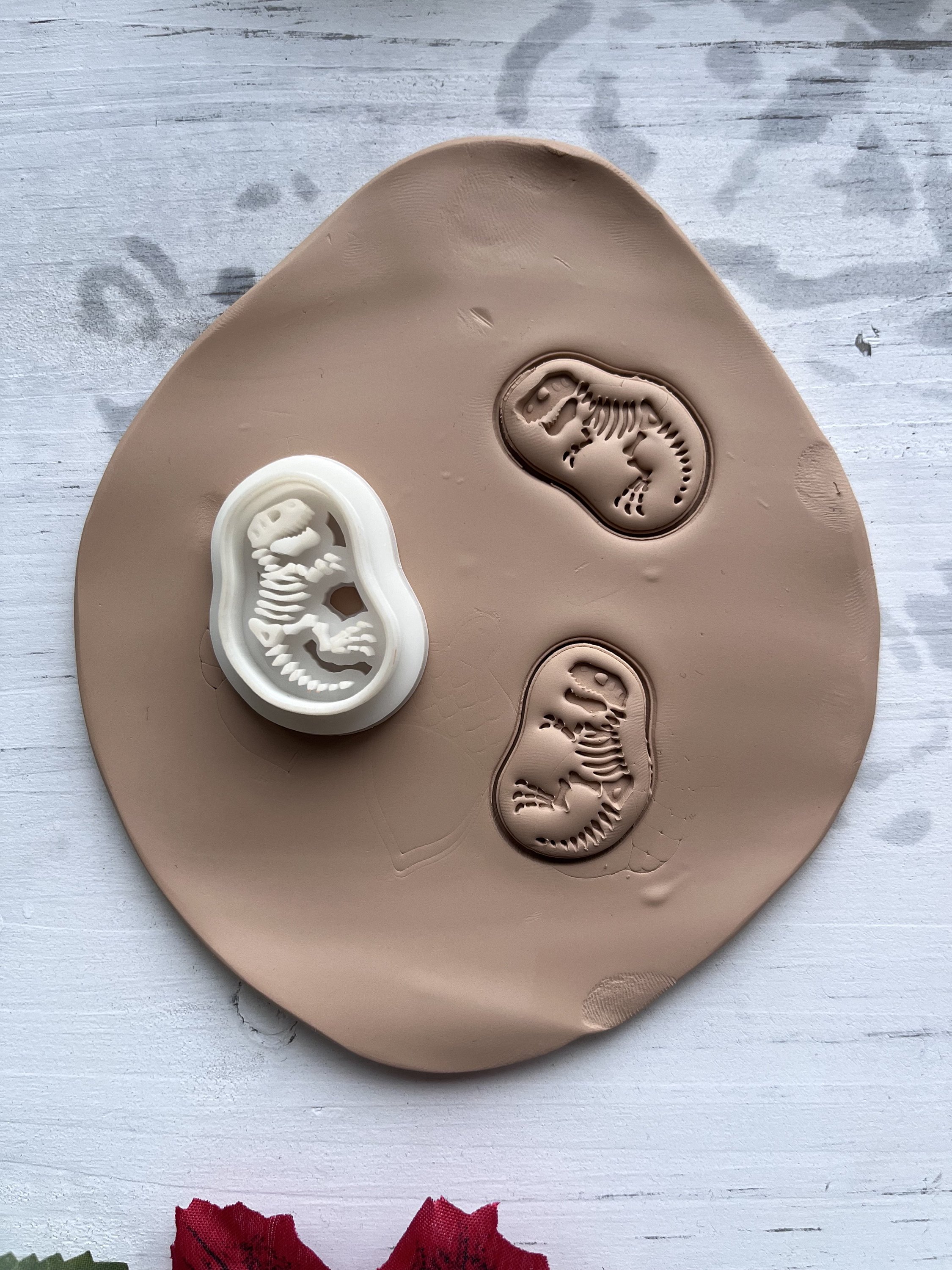 Dinosaur Fossil Trex Embossing Polymer Clay Cutter Earring Etsy