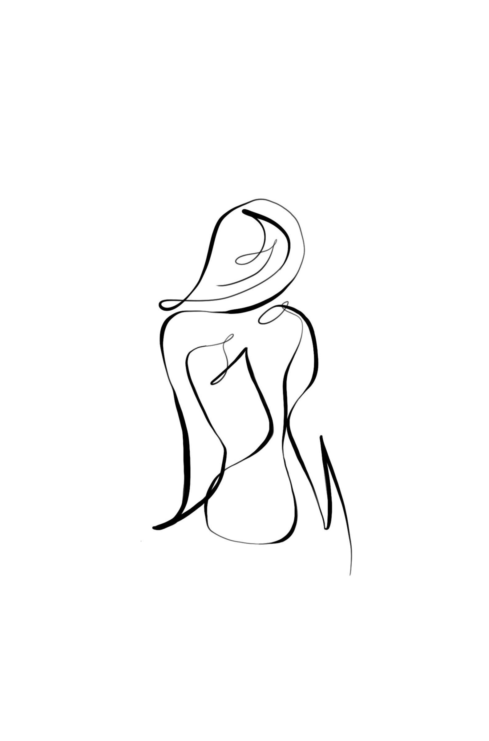 Searching. Downloadable Woman Art Line Art Print Printable | Etsy