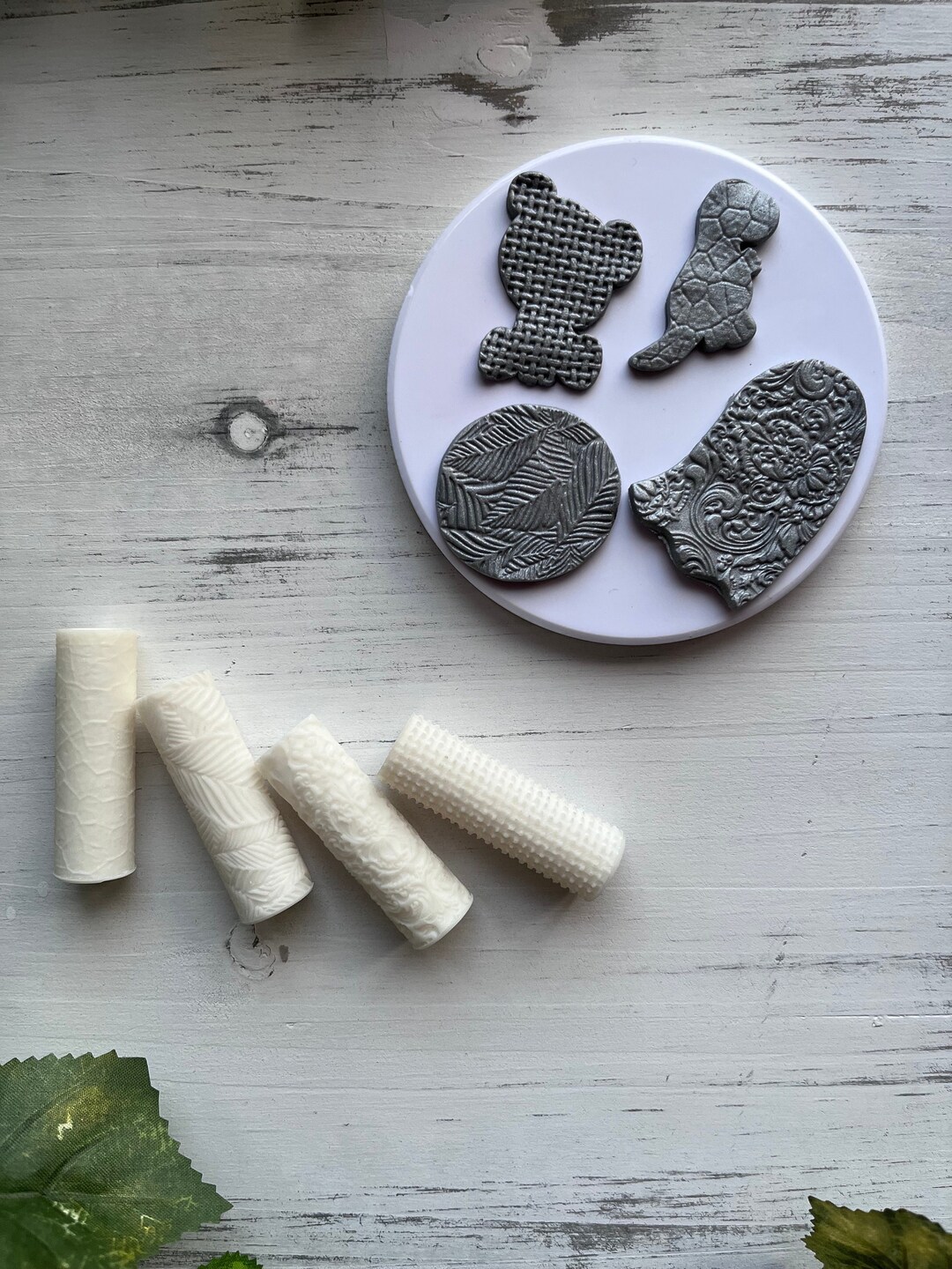 Texture Rollers Polymer Clay Roller Damascus Weave Skin Etsy Canada