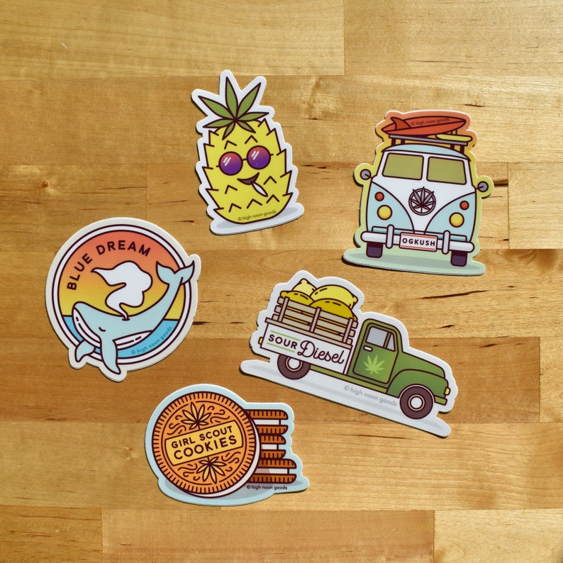 Strains Marijuana Weed Cannabis Sticker Bundle