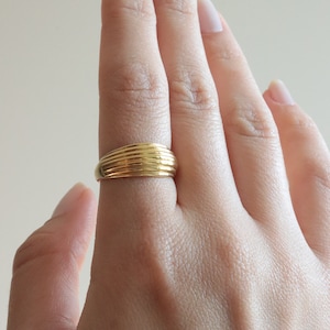 18K Gold Plated Bold Rings WATERPROOF Anti Tarnish Jewelry Water Resistant Rings Everyday Rings Chunky Dome Ring Minimalist Gift for Her