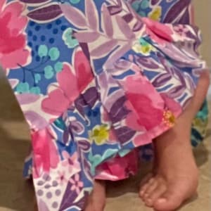 Bright Floral Ruffle Bottom Pajamas ~ Pretty Pajamas ~ Cute Jammies ~ Comfy Pjs ~ Cozy Pajamas ~  Cotton Pajamas  ~  Pajama Bottoms