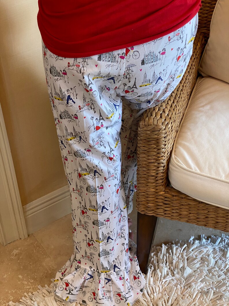 City Girl Ruffle Bottom Pyjamas Loose Fit Pjs Cozy Comfy Etsy
