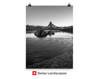 Swirl and Matterhorn - Swiss Alps - Zermatt, Switzerland - a perfect gift or a wall decor for a living room.