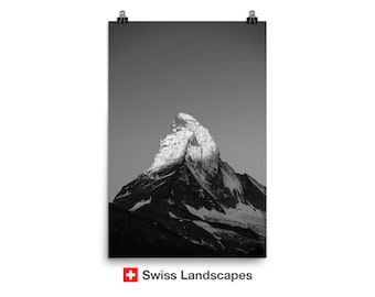 Matterhorn in the sunrise - Zermatt, Switzerland - Photo of the most iconic mountain of the Swiss Alps on a matte paper poster