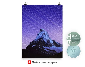 Time Till Dawn - Matterhorn in Pop colours - Zermatt, Switzerland - my favourite photo of the iconic mountain - poster