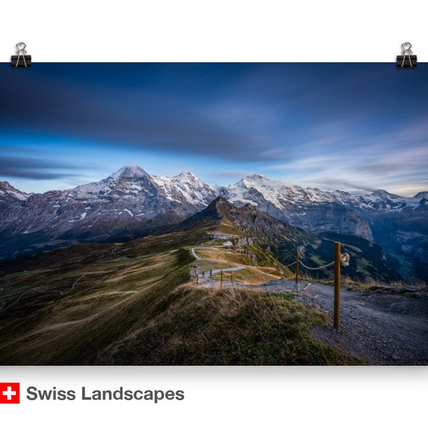 Eiger, Mönch en Jungfrau - Zwitserland, Interlaken, Zwitserse Alpen - Bergfotografie print