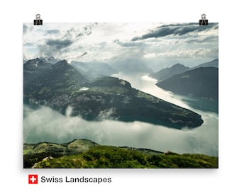 Lake Lucerne Photography Print - Swiss Alpine Landscape Poster