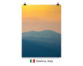 Sunset in Umbria - Italy - Print on matte paper - Poster