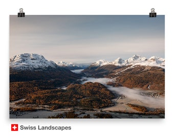 Engadin in Autumn colours - Switzerland Landscape - the Swiss Alps - High quality print