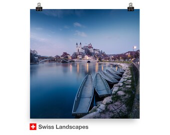 Aarburg Castle, Switzerland - High quality print of blue hour photography - perfect for your living room